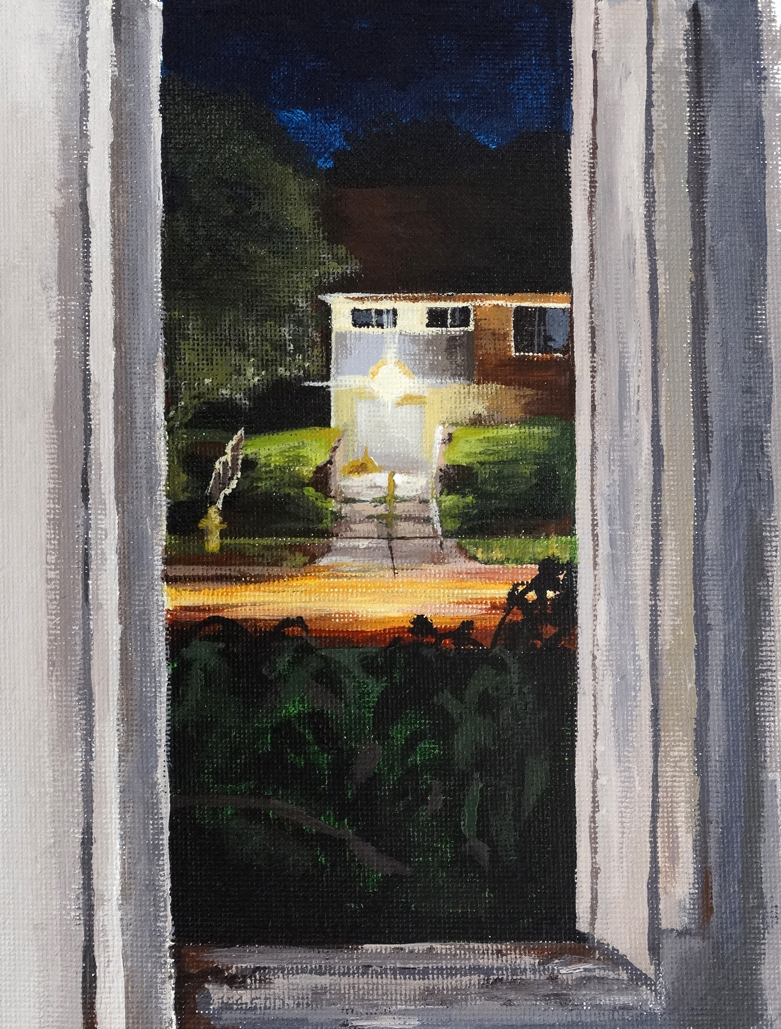 Open window at night